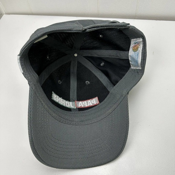 Papa Johns Pizza Hat Cap Gray Strapback Adjustable Embroidered Employee Workwear - Picture 10 of 12